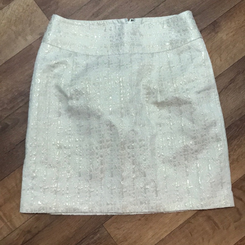 Cream & Gold Mini Skirt with Pockets
